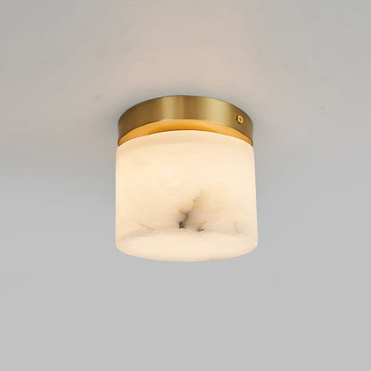 Virelia Alabaster Brass Flush Mount