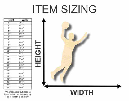 Unfinished Wood Basketball Player Shape - Sports - Kids Room Decor - up to 46" DIY