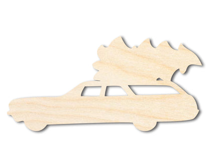 Unfinished Wood Christmas Tree Station Wagon Shape - Craft - up to 46"