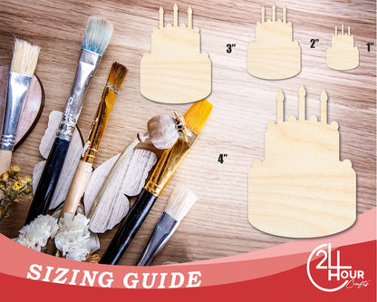 Unfinished Wood Birthday Cake Shape | DIY Craft Cutout | Up to 36"