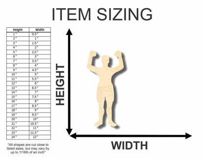 Unfinished Wood Boxer Shape - Sports - Craft - up to 46" DIY
