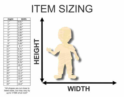 Unfinished Wood Boy Cut Out Shape - Room Decor - Craft- up to 46" DIY
