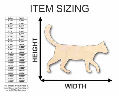 Unfinished Wood Cat Shape - Animal - Pet - Craft - up to 46" DIY