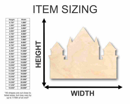 Unfinished Wood Castle Shape - Middle Ages - Craft - up to 46" DIY
