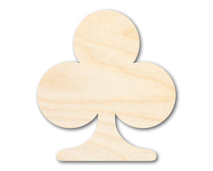 Unfinished Wood Club Shape | DIY Playing Cards Craft Cutout | Up to 36"