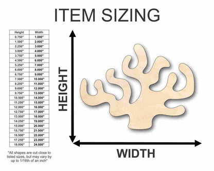 Unfinished Wood Coral Shape - Ocean - Nursery - Craft - up to 46" DIY