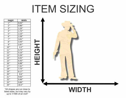Unfinished Wood Cowboy Shape - Western - Craft - up to 46" DIY