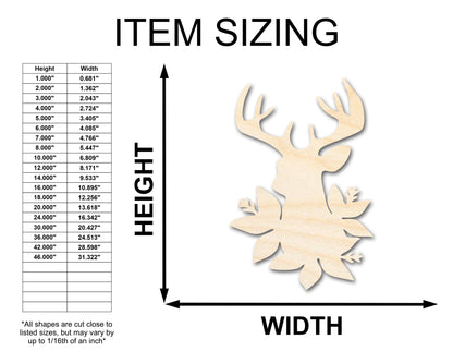 Unfinished Wood Holly Reindeer Head Shape - Craft - up to 46" DIY