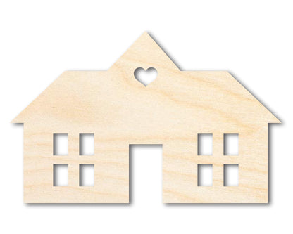 Unfinished Wood House Silhouette Shape - Craft - up to 46"