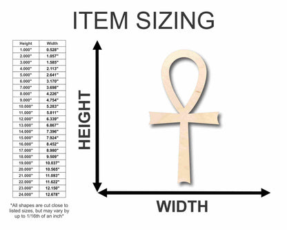 Unfinished Wood Ankh Silhouette - Craft- up to 46" DIY