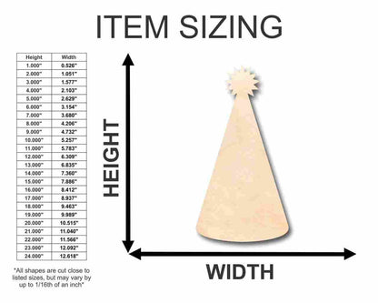 Unfinished Wood Birthday Party Hat Shape - Craft - up to 46" DIY