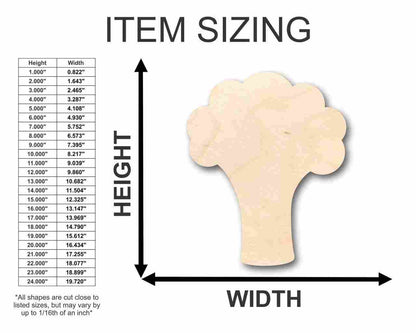 Unfinished Wood Broccoli Shape - Food - Craft - up to 46" DIY