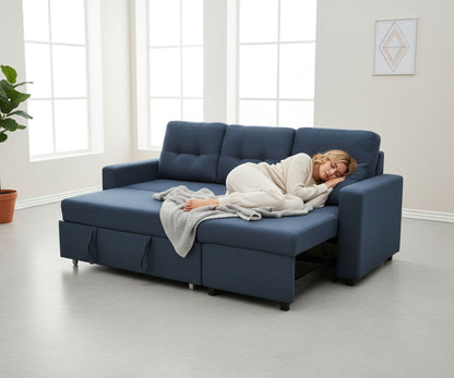Convertible L Shaped Sectional Sleeper Sofa Bed, Saving Pull Out Couch