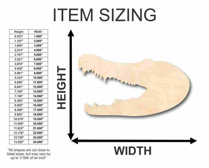 Unfinished Wood Crocodile Head Shape - Animal - Craft - up to 46" DIY