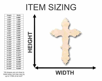 Unfinished Wood Catholic Cross Shape - Easter - Christian - Craft - up to 46" DIY