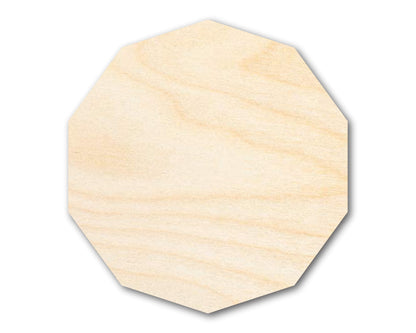Unfinished Wood Decagon Shape | DIY Craft Cutout | Up to 36"