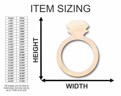 Unfinished Wood Diamond Ring Shape - Craft - up to 46" DIY