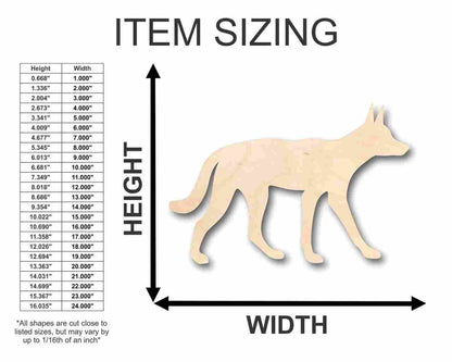 Unfinished Wood Dingo Shape - Animal - Craft - up to 46" DIY