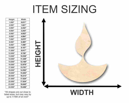 Unfinished Wood Diwali Shape - Craft - up to 46" DIY