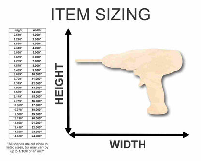 Unfinished Wood Drill Shape - Tool - Craft - up to 46" DIY