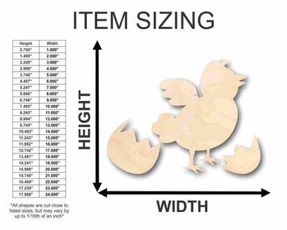 Unfinished Wood Easter Peep Chick Egg Shape - Craft - up to 46" DIY