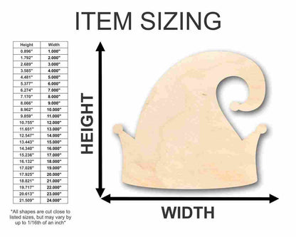 Unfinished Wood Elf Hat Shape - Christmas - Ornament - Craft - up to 46" DIY