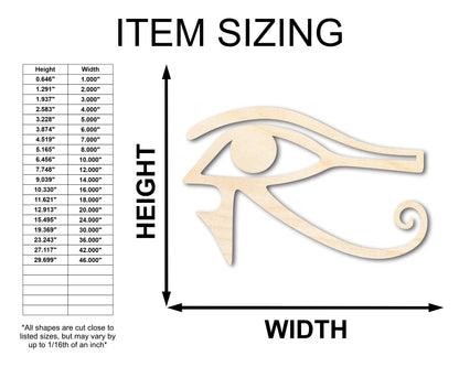 Unfinished Wood Eye of Ra Shape - Egypt - Mythical Craft - up to 46" DIY