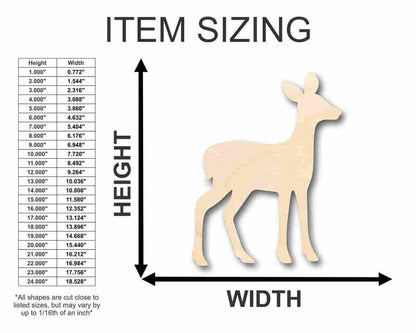 Unfinished Wood Fawn Deer Shape - Animal - Craft - up to 46" DIY