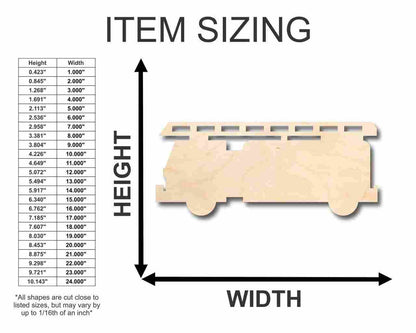 Unfinished Wood Fire Truck Shape - Firefighter - Craft - up to 46" DIY