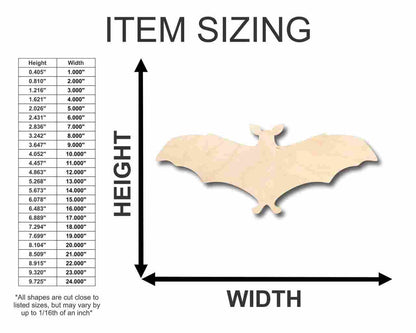 Unfinished Wood Bat Shape - Animal - Craft - up to 46" DIY