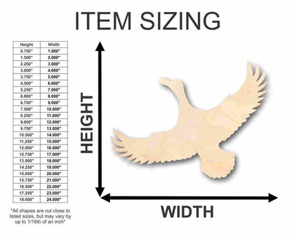 Unfinished Wood Flying Duck Shape - Animal - Wildlife - Craft - up to 46" DIY