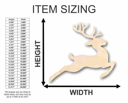 Unfinished Wood Flying Reindeer Shape - Rudolph - Christmas - Ornament - Craft - up to 46" DIY
