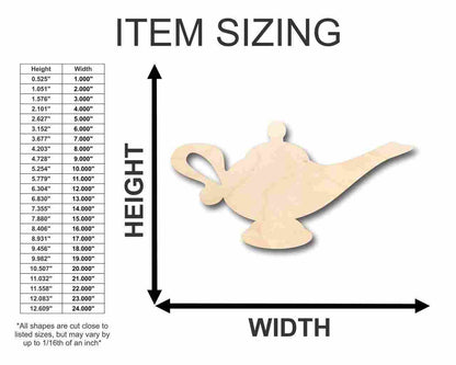 Unfinished Wood Genie's Lamp Shape - Craft - up to 46" DIY