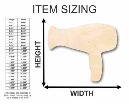 Unfinished Wood Hair Dryer Shape - Salon - Craft - up to 46" DIY