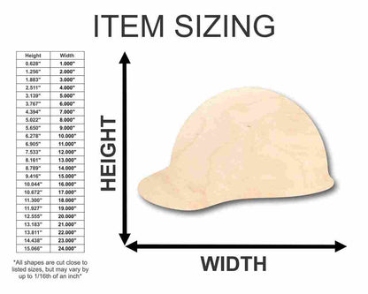 Unfinished Wood Hard Hat Shape - Construction - Tool - Craft - up to 46" DIY