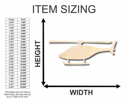 Unfinished Wood Helicopter Shape - Military - News - Craft - up to 46" DIY