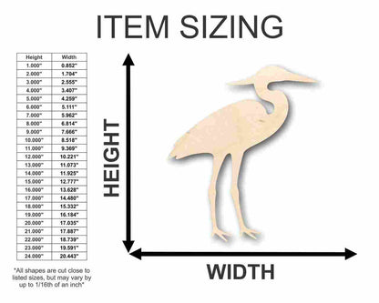 Unfinished Wood Heron Shape - Bird - Wildlife - Craft - up to 46" DIY