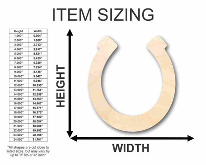 Unfinished Wood Horseshoe Shape - Farm Ranch - Animal - Craft - up to 46" DIY