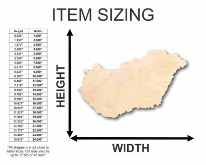 Unfinished Wood Hungary Shape - Country - Craft - up to 46" DIY