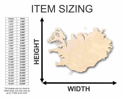 Unfinished Wood Iceland Shape - Country - Craft - up to 46" DIY