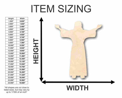 Unfinished Wood Jesus Preaching Shape - Easter - Christian - Craft - up to 46" DIY