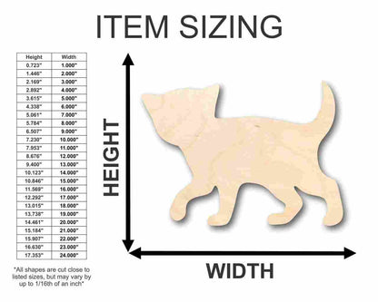 Unfinished Wood Kitten Cat Shape - Animal - Pet - Craft - up to 46" DIY