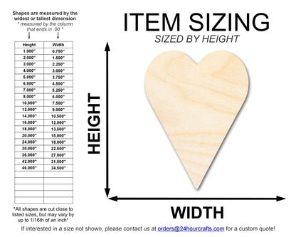 Unfinished Wood Tall Heart Shape | Valentine's Day  | DIY Craft Cutout | Up to 46"
