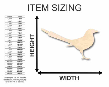 Unfinished Wood Magpie Shape - Bird - Wildlife - Craft - up to 46" DIY