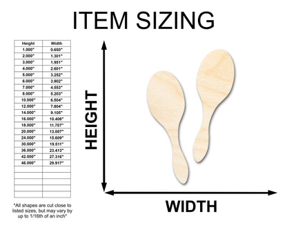 Unfinished Wood Maracas Shape - Craft - up to 46" DIY