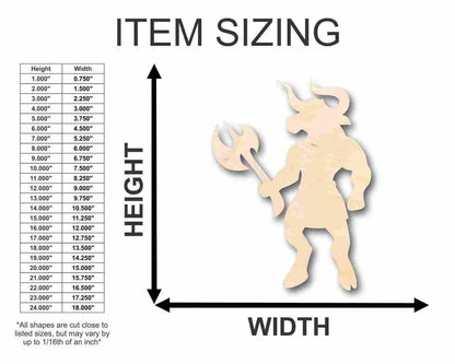 Unfinished Wood Minotaur Shape - Greek - Mythical - Monster - Craft - up to 46" DIY