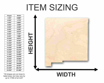 Unfinished Wood New Mexico Shape - State - Craft - up to 46" DIY