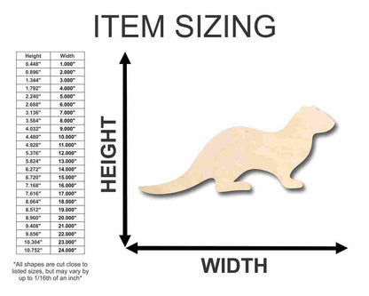 Unfinished Wood Otter Shape - Animal - Craft - up to 46" DIY