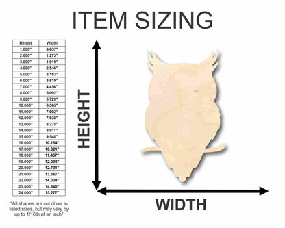 Unfinished Wood Owl Shape - Animal - Wildlife - Craft - up to 46" DIY