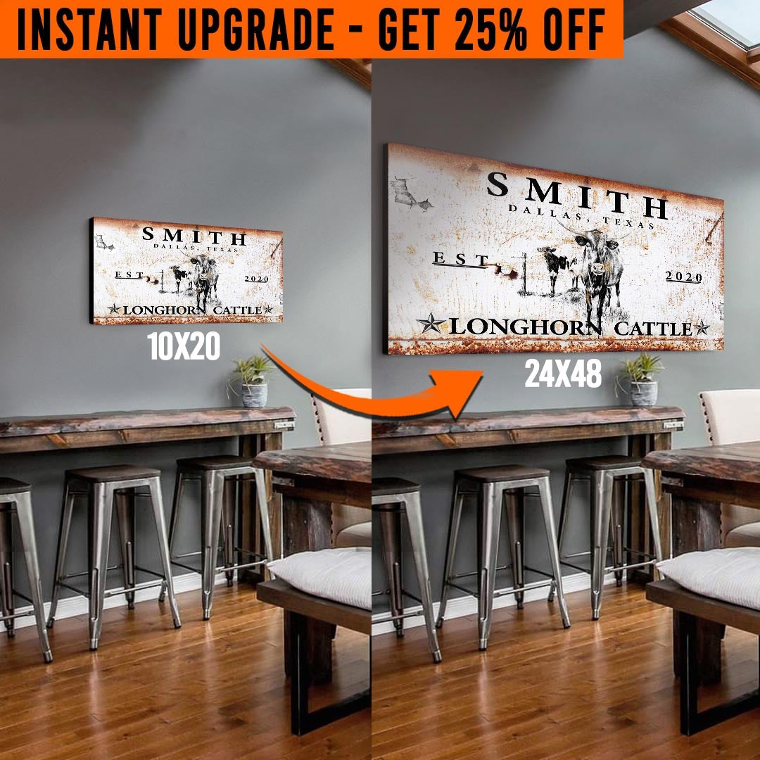 Upgrade Your 'Long Horn' (Style 2) Canvas To 24x48 Inches